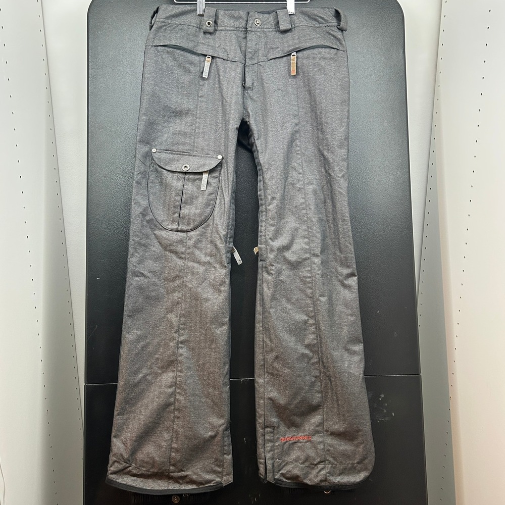 Mission Six Snowboard Pants M Women Winter Ski Snow Gear Gray Nylon